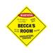 Becca s Room Sign Crossing Zone Xing | Indoor/Outdoor | 12 Tall kids bedroom decor door children s name boy girl