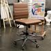 Drafting Chair Armless Desk Stool 400 LBS Ergonomic Fabric Tall Office Chair with Adjustable Foot Ring Modern Standing Desk Chair with Ribbed Mid Back Swivel Rolling Drafting Stool.