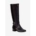 Wide Width Women's Max Medium Calf Boot by Ros Hommerson in Black Leather Suede (Size 7 1/2 W)