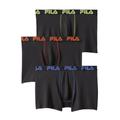 Men's Big & Tall Fila® 3-Pack Brushed Jersey No-Fly Boxer Brief by FILA in Black Trim Multi (Size 4XL)