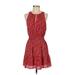 Socialite Casual Dress - Mini Crew Neck Sleeveless: Red Dresses - Women's Size Small