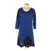 Charming Charlie Casual Dress Scoop Neck 3/4 sleeves: Blue Dresses - New - Women's Size Large
