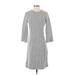 J. McLaughlin Casual Dress - Midi: Gray Houndstooth Dresses - Women's Size Small