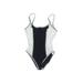 Sun Streak by Newport News One Piece Swimsuit: Silver Solid Swimwear - Women's Size 10