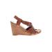 Franco Sarto Wedges: Brown Print Shoes - Women's Size 8 - Open Toe