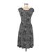 En Focus Casual Dress - A-Line: Black Leopard Print Dresses - Women's Size 8