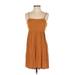 Wild Fable Casual Dress - Mini Square Sleeveless: Brown Solid Dresses - Women's Size X-Small