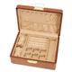 2 Layer Solid Walnut Wooden Jewelry Box with Lock and Key for Women Men Vintage Velvet Wood Jewelry Organizer Storage for Earrings Rings Necklaces Bracelet Watch Valentines Day Gift