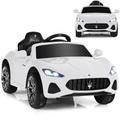 Maxmass Electric Kids Ride On Car, Licensed Maserati Battery Powered Electric Vehicle with Remote Control, Lights, USB, Horn and Music, Children Toy Car for 3+ Years Old Boys Girls (White)