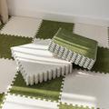 36 Pcs Soft Interlocking Carpet Tiles,Plush Puzzle Foam Floor Mat,Area Rugs,Fluffy Play Mat,Playmat(Color:Light Green+Beige)