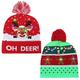 nailastro Unisex Christmas Hat Winter Knitted Crochet Beanie Santa Hat for Women Men (Red & Green)