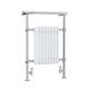 AQUAWORLD Traditional Victorian Style Bathroom Heated Towel with 8 Section Radiators, Floor Mounted Radiator Rack With White & Chrome 940x675MM (free radiator vavles)