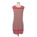 Max Studio Casual Dress - Shift Scoop Neck Sleeveless: Red Print Dresses - Women's Size Medium