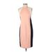 Ann Taylor Factory Casual Dress - Sheath Crew Neck Sleeveless: Pink Color Block Dresses - New - Women's Size 4