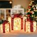 The Holiday Aisle® Set of 3 Christmas Lighted Gift Boxes Decorations Indoor in Green/Red/White | 7.5 H x 7.1 W x 7.1 D in | Wayfair