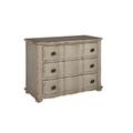 Birch Lane™ Alline Solid Wood 3 - Drawer Accent Chest Wood in Brown/Gray/Red | 34.25 H x 43.5 W x 21.75 D in | Wayfair