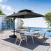 Arlmont & Co. Roel 120" Patio Cantilever Umbrella in Black | 110.4 H x 120 W x 120 D in | Wayfair 6D11B4E6FBF3404C8CB83184EDFC04EB