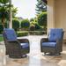 Wildon Home® Bonia Outdoor Wicker Rattan Swivel Rocking Patio Club Accent Chairs w/ Cushions in Gray/Brown | 35 H x 31 W x 33.2 D in | Wayfair
