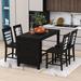 Red Barrel Studio® Jilissa 4 - Person Counter Height Dining Set Wood in Black | 36 H x 30 W x 60 D in | Wayfair EFDEF15A47224BC7A9833EFBE46726AC