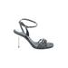 Linea Paolo Heels: Black Print Shoes - Women's Size 5 - Open Toe