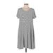 Old Navy Casual Dress - Mini Scoop Neck Short sleeves: Gray Print Dresses - Women's Size Large