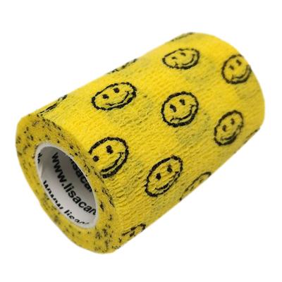 LisaCare selbsthaftende Bandage - Smiley Gelb 7,5cm x 4,5m 1 St Verband Image