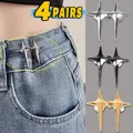 Adjustable Waist Buckle Cross Star Shape Jean Buttons Pins Detachable Metal Buttons Waist Tightener