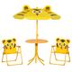 Ensemble salon de jardin enfant 4 pièces design tigre jaune