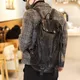Men's Backpack Zipper Retro Old Leather Shoulder School Bag Mobile Phone Bag Fashion Dark Wind Soft