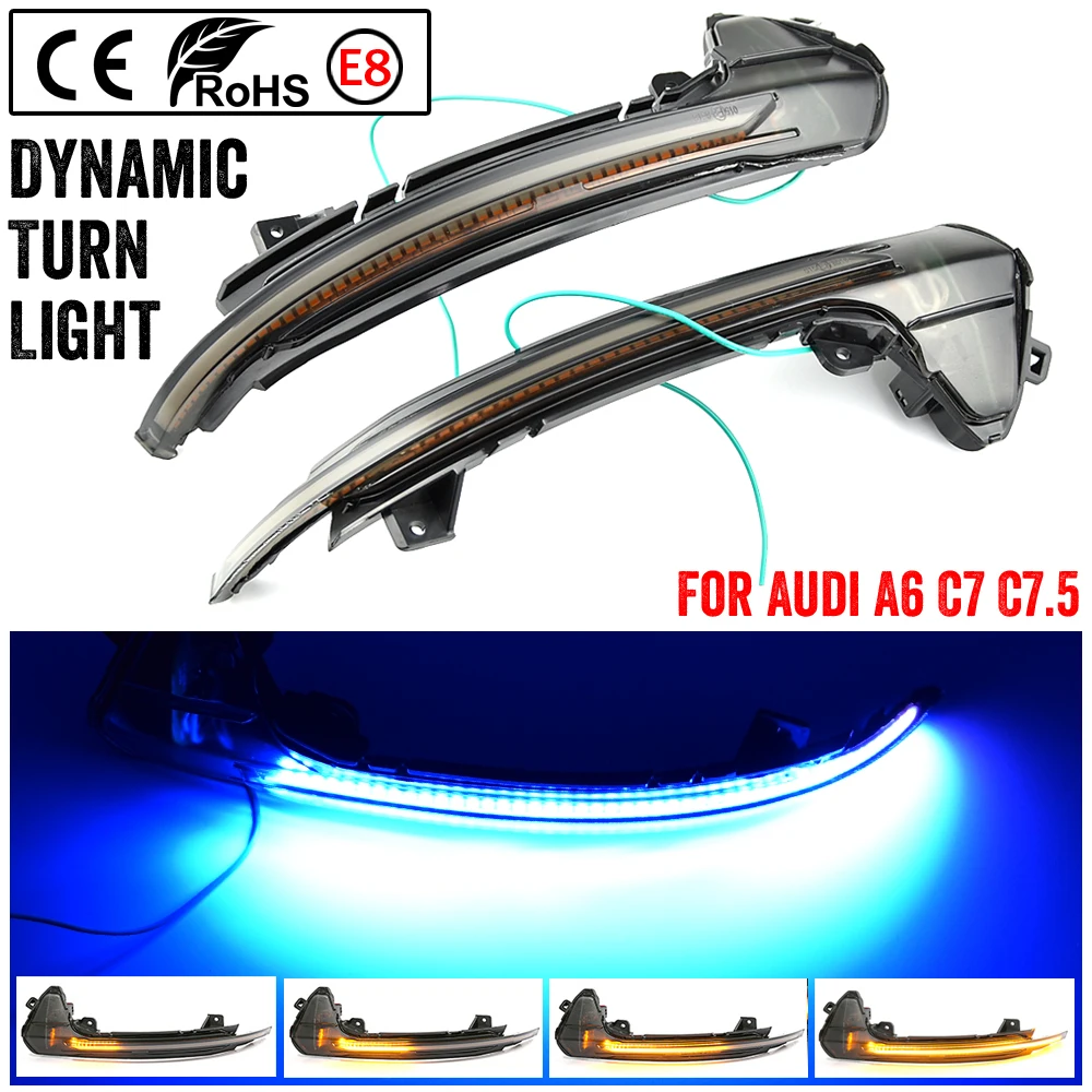 Per Audi A6 C7 C7.5 4G S6 LED indicatore di direzione dinamico indicatore lampeggiante per specchietto retrovisore con ala laterale dell'auto