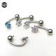 1Pcs 16G F136 Titanium Eyebrow Rings Eyebrow Piercing Jewelry Curved Barbell Surgical Stainless