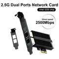 Dual-Port 2.5G PCIe to RJ45 Adapter Intel I226 Chipset 2500/1000/100Mbps Network Card Gigabit