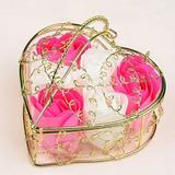 Floral Scented Bath Soap Rose Flower Petals Iron Basket Gift Box Artificial Flowers Valentine s Day Christmas Romantic Gifts Wedding Decorations