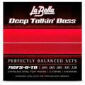 La Bella 760FS-B-TB Deep Talkin Bass Stainless Steel Flat Wound 5-String Bass Strings for Through-Body Bridges