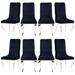 Modern Stylish Black Velvet Buttons Tufted Upholstered Dining Room Chairs with Silver Stainless Steel Legs