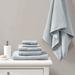 6 Piece Set 100% Cotton Waffle Jacquard Antimicrobial Bath Towel, Soft and Cozy Towel Set for Bathroom
