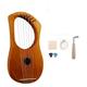 ckepdyeh 7 String Lyre Harp Wood String Instrument with Carry Bag Extra String Set and Accessaries Style B