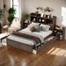 2 Colors Full Size Storage Platform Bed with Pull Out Shelves and 2 Drawers