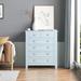 Classic 6-Drawers Dresser, Storge Cabinet Retro Round Handle, Blue-Grey Lockers for Living Room Bedroom Dining Room Hallways