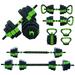 4 in 1 Set Adjustable Dumbbells, 44LB Free Weights Dumbbell Set - Green