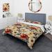 Designart "Mosaic Beige And Orange Botanicals II" Cottage Bedding Set With Shams
