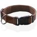 Adjustable Nylon Dog Collar Durable pet Collar 1 Inch 3/4 Inch 5/8 Inch Wide for Large Medium Small Dogs (M(3/4 x 14-21 ) Brown)