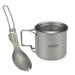 Lixada Cookware Set Ultralight Cup with Folding Dinner Spork for Camping Hiking