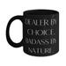 Funny Dealer Gifts DEALER BY CHOICE BADASS BY NATURE Birthday Unique Gifts 15oz Mug For Dealer from Friends Coffee mug Tea cup Poker chips Card dealer Blackjack Casino