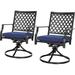 Outdoor Dining Swivel Chairs Rocker Set Of 2 Metal For Garden Backyard Furniture 2 Blue