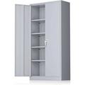 xrboomlife Garage Cabinet with Lock 72 Metal Cabinet with Locking Doors and 4 Adjustable Shelves Lockable Steel Tool Cabinet for Home Office School Double Grey