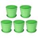 Uxcell 8 Inch Plastic Plant Pots Flower Planters with Drainage Holes and Tray Green 5 Pack