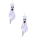 2PC Outdoor Halloween Decorations Halloween Inflatables Outdoor Decorations Scary Halloween Decorations Halloween Outdoor Decorations Light Up White Hanging Halloween Decorat Holiday Decor ation