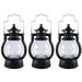 Trjgtas 12 Pcs Mini Lantern Decorative with LED Candle Vintage Lantern Hanging Candle Lanterns Battery Operated Lantern Black