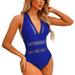 Women Cutout Swimsuits High Waisted Halter Bathing Suit 1 Piece Swimsuit Women Plus Size with Sleeves 1 Piece Swimsuit Women for Lap Swimming